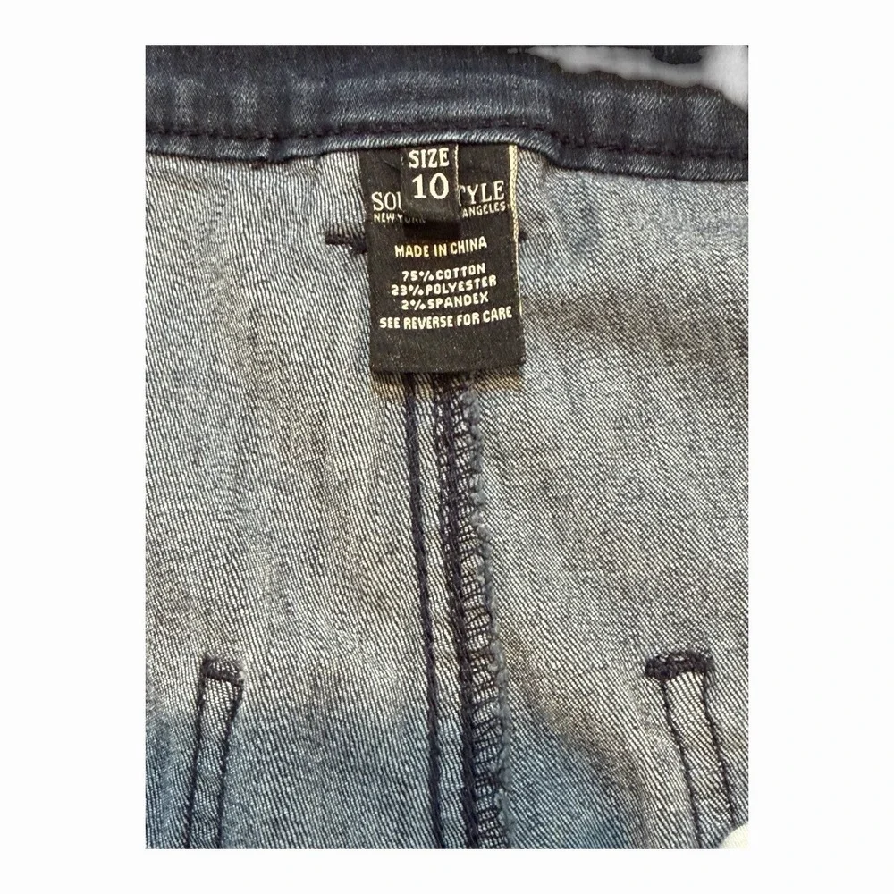 Modern Minimalist Wide Leg Jeans Dark Wash Size 10 Stretch Denim - Picture 5 of 7